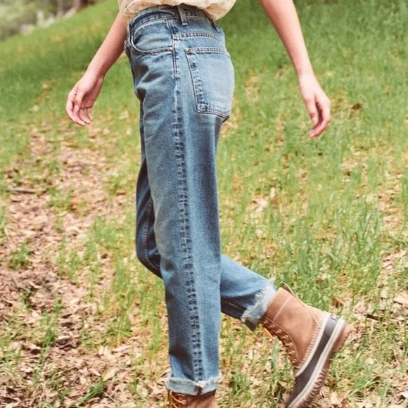 THE GREAT. The Slouch Taper Jean Raw Hem WOMEN 26 Made in USA CANOPY 100% COTTON - Picture 12 of 13